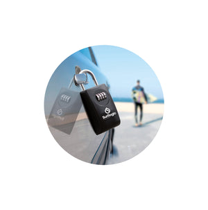 Surflogic Double System Key Vault Lock Box for Car Key Security Secured on Car Door Handle Using Shackle Connection to Lock the Key Vault to the Car